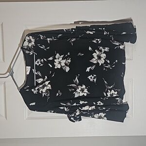 Sienna Sky Long Sleeve Semi Sheer Top Ties on Bell Sleeve Size XS